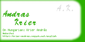 andras krier business card